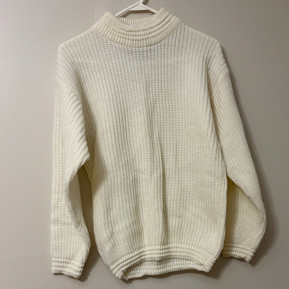Vintage Cozy Cream Knit Sweater